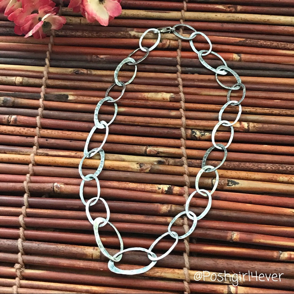 Silpada Sterling Silver Hammered Link Necklace